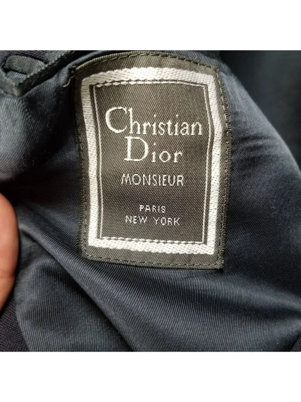 Christian Dior Jacket Mens 42L Blue Stripe 100% Wool Long Sleeve 2 Button *Read*